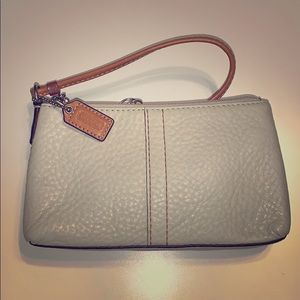COACH Cream Soft Pebbled Leather Wrislet